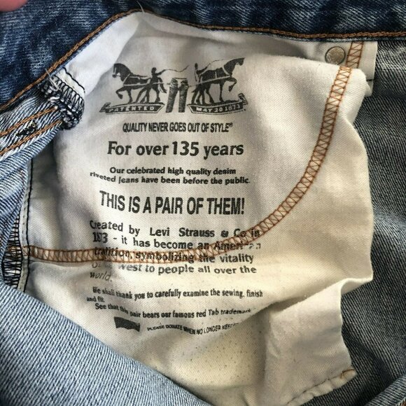 Levi's 505 Mens Size 38 x 32 (Act. 36 x 30) Classic Wash Straight Leg Jeans - Picture 7 of 9